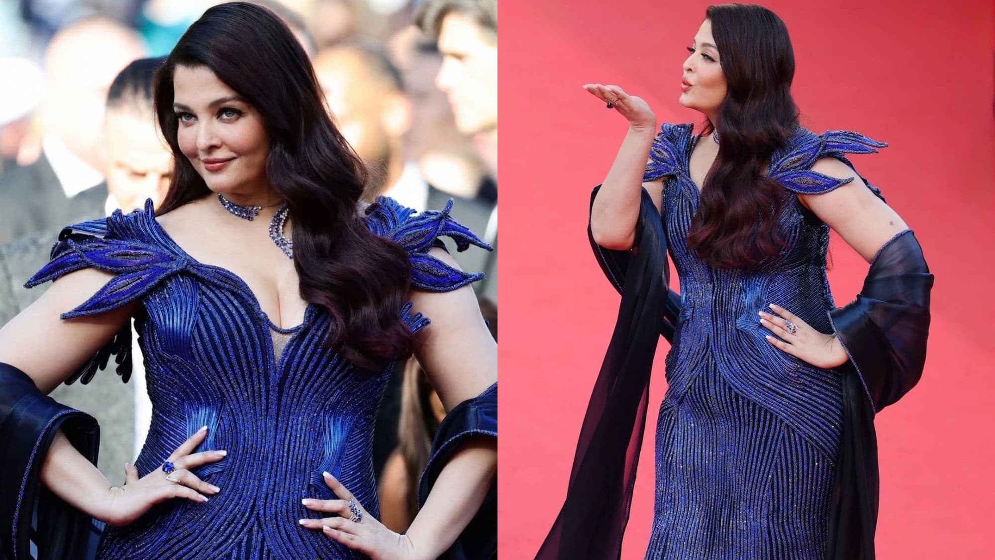 Aishwarya Rai Cannes 2026 Look: Blue Gown & Pink Cape Go Viral