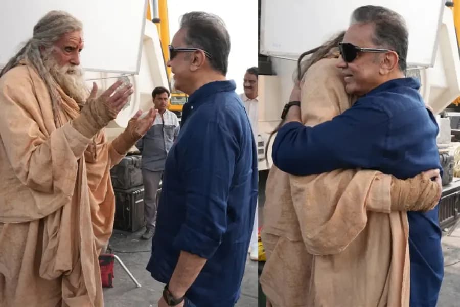  Amitabh Bachchan Meets Kamal Haasan on Set