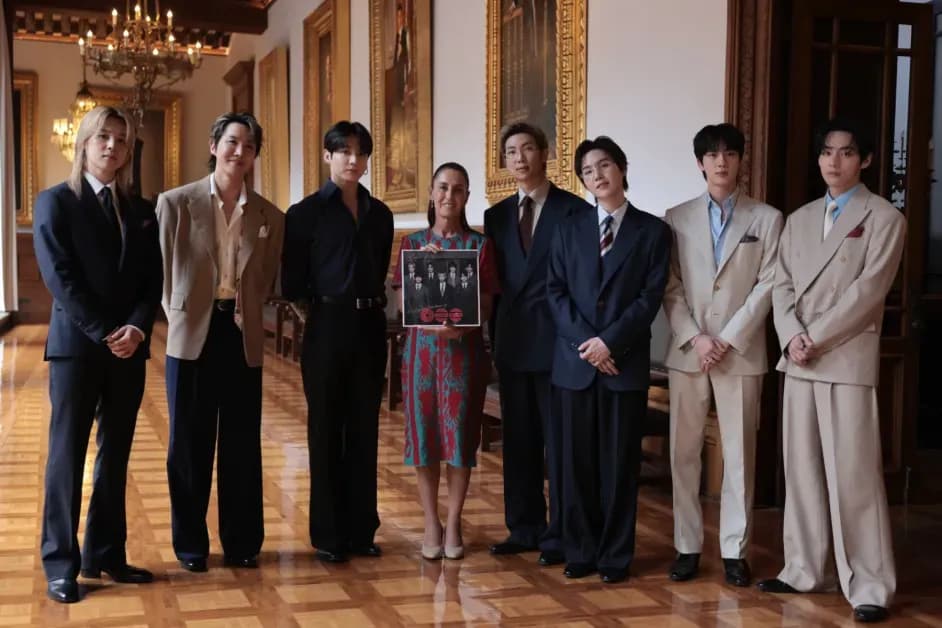 BTS Meets Mexican President, Fans Flood Zocalo in Excitement