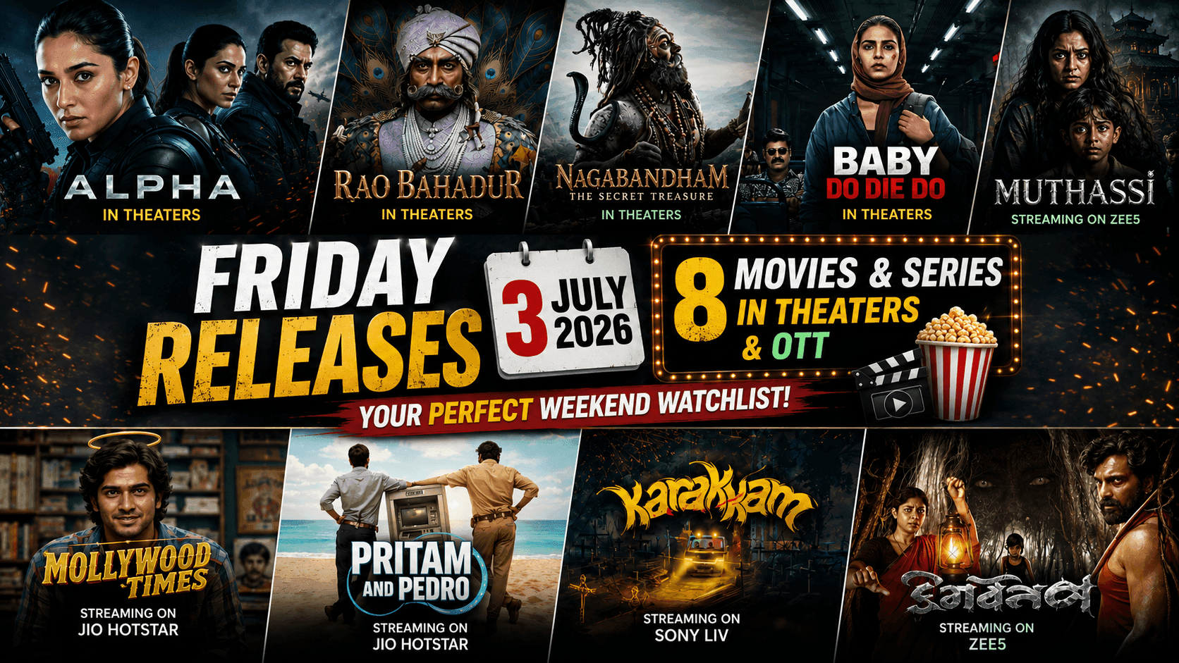 8 Friday OTT & Theatre Releases to Watch This Weekend