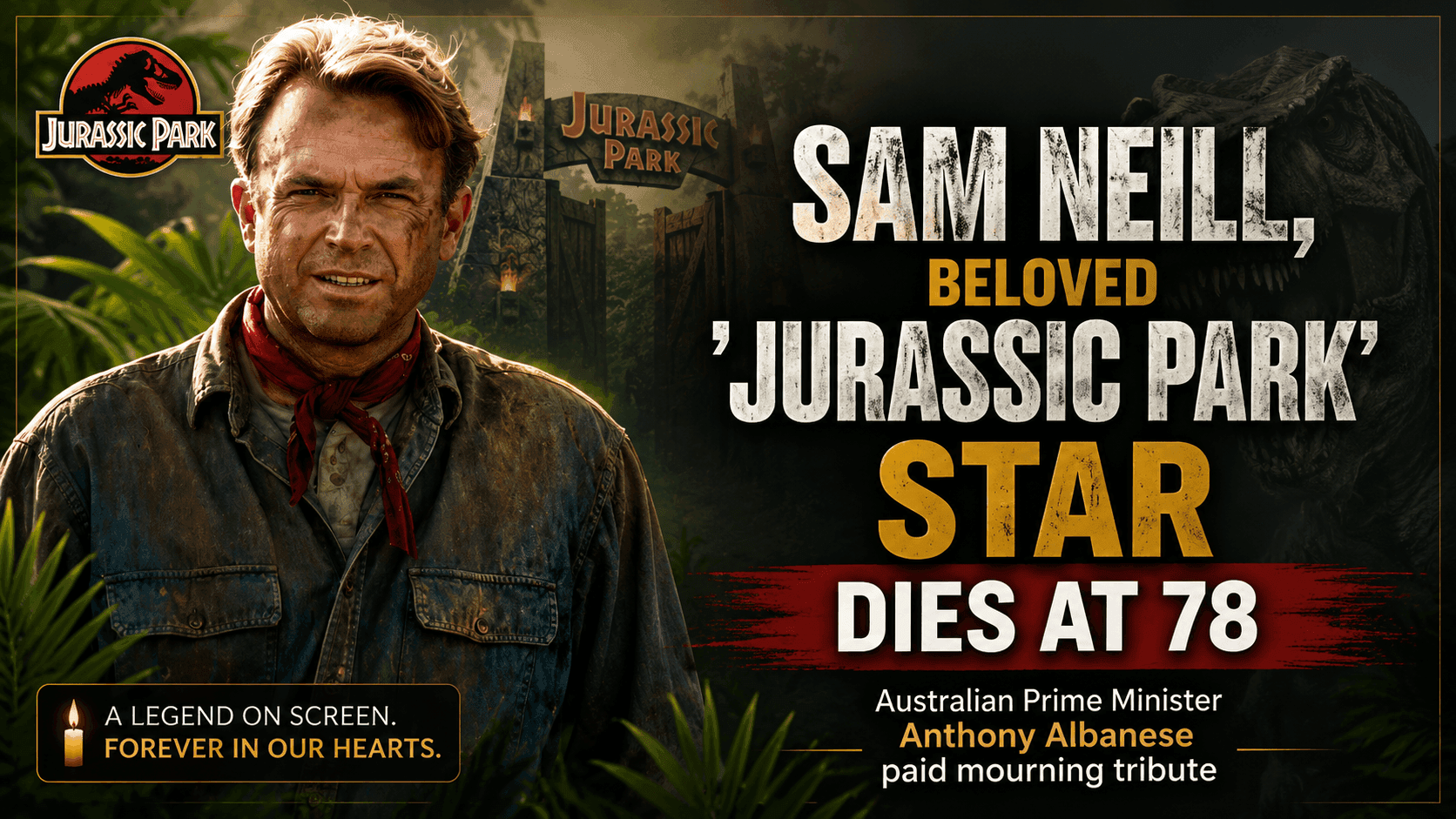Jurassic Park Legend Sir Sam Neill Dies at 78